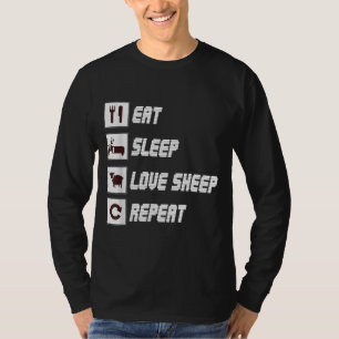 T-shirt Mange sommeil amour mouton répéter Don de devis