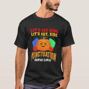 T-shirt Mangeons Ponctuation pour enfants Funny Grammar En