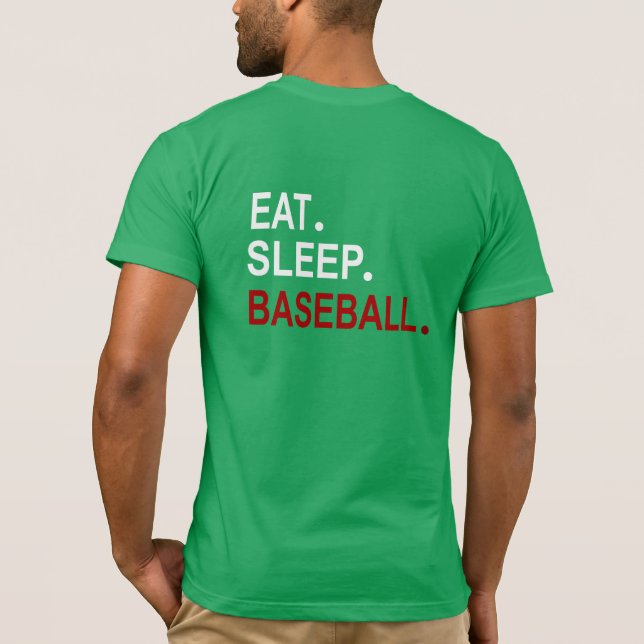 T-shirt Manger Baseball Sleep Conception (Dos)