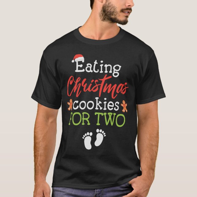 T-shirt Manger Des Cookies De Noël Pour Deux Noël Drôle (Devant)