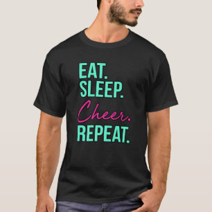 T-shirt Manger Dormir Acclamer Répéter Cheerleading Cheerl