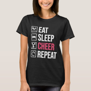 T-shirt Manger Dormir Acclamer Répéter Drôle de Cheerleadi