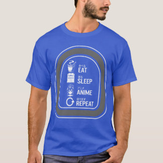 T-shirt Manger Dormir Anime Répéter Cadeau Anime