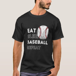T-shirt Manger Dormir Baseball Répéter Costume Joueur de b