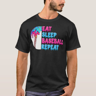 T-shirt Manger Dormir Baseball Répéter Drôles Garçons Base