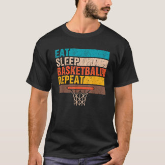 T-shirt Manger Dormir Basket-ball Répéter Basket-ball Jeun