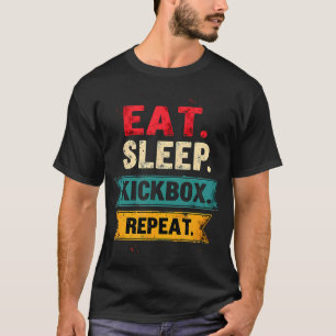 T-shirt Manger Dormir Boxe Thaïlandaise Répéter Boxe Thaïl