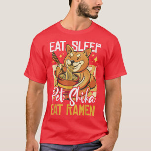 T-shirt Manger Dormir Caresser Shiba Manger Ramen 