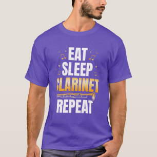 T-shirt Manger Dormir Clarinette Répéter Clarinettiste Mus