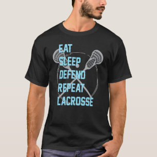 T-shirt Manger Dormir Défendre Répéter Lacrosse Lax Pour H