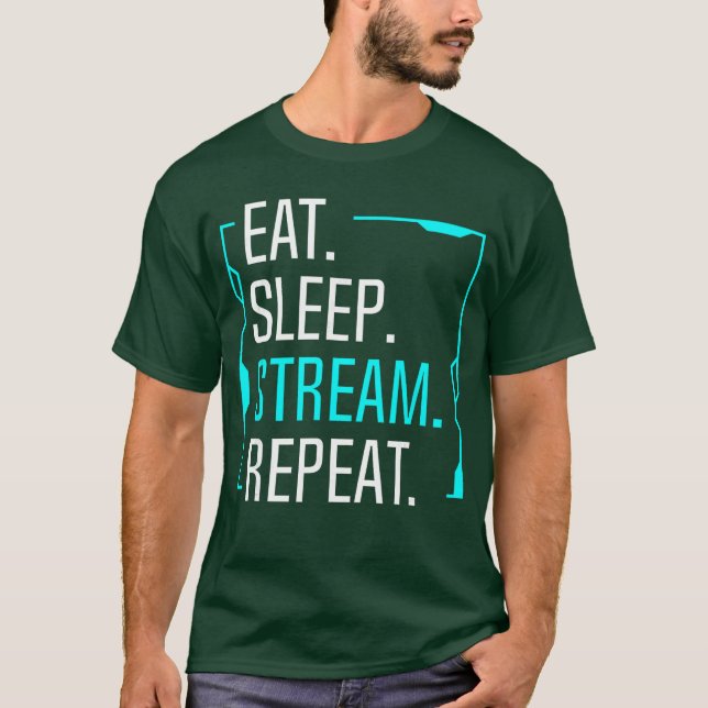 T-shirt Manger Dormir Diffuser Répéter Cinéma en Streaming (Devant)