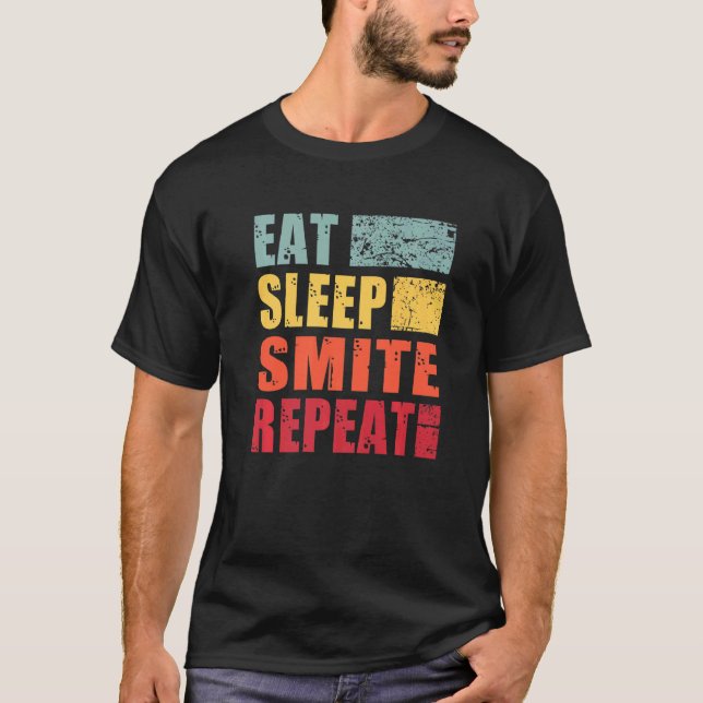 T-shirt Manger Dormir Frapper Répéter   (Devant)