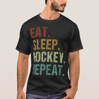 T-shirt Manger Dormir Hockey Répéter Glace