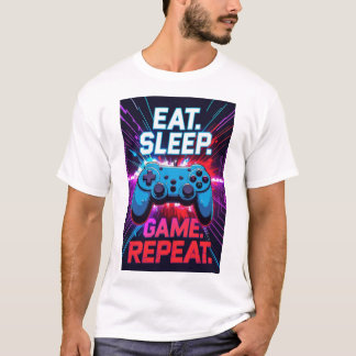 T-shirt Manger. Dormir. Jeu. Recommencer. –Tee