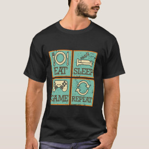 T-shirt Manger Dormir Jeu Répéter Style de vie de jeu