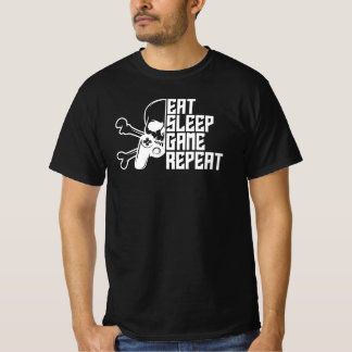 T-shirt Manger Dormir Jouer Répéter Citation Drôle de Joue