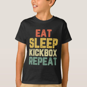 T-shirt Manger Dormir Kickbox Répéter Kickboxing Kick Boxi
