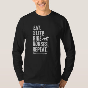 T-shirt Manger Dormir Monter à Cheval Répéter Équestre Fer