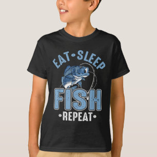 T-shirt Manger Dormir Pêche Répéter