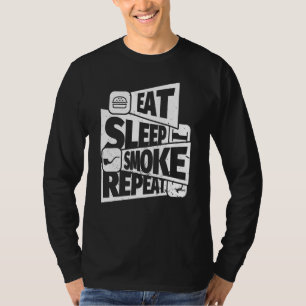 T-shirt Manger Dormir Pipe Tabac Tabac Fumer Répéter Pipe