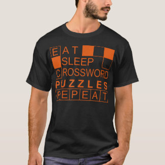 T-shirt Manger Dormir Répéter Mots Croisés Drôles Amateurs