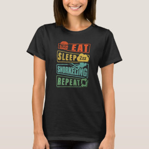 T-shirt Manger Dormir Snorkel Répéter Plongeur Plongée Sno
