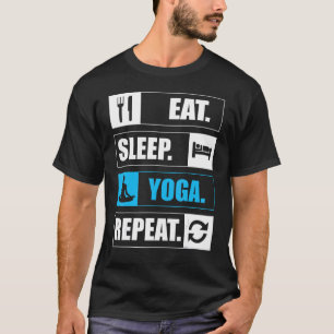 T-shirt Manger Dormir Yoga Répéter  Prof Cool Spirituel 1
