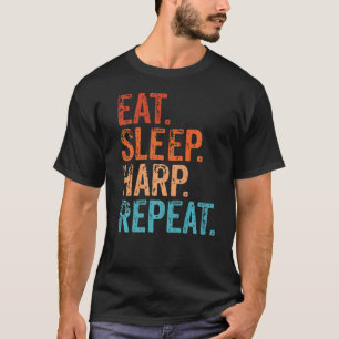 T-shirt Manger Harpe de sommeil Répéter Harpist Harp Lecte