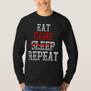 T-shirt Manger Jeu Pas De Sommeil Répéter Gamer Gear Pour