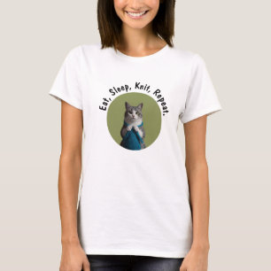 T-shirt Manger Knit de sommeil Répéter Knitters rêve