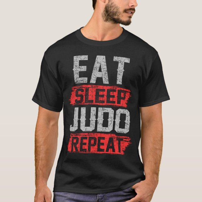 T-shirt manger le judo de sommeil répéter (Devant)