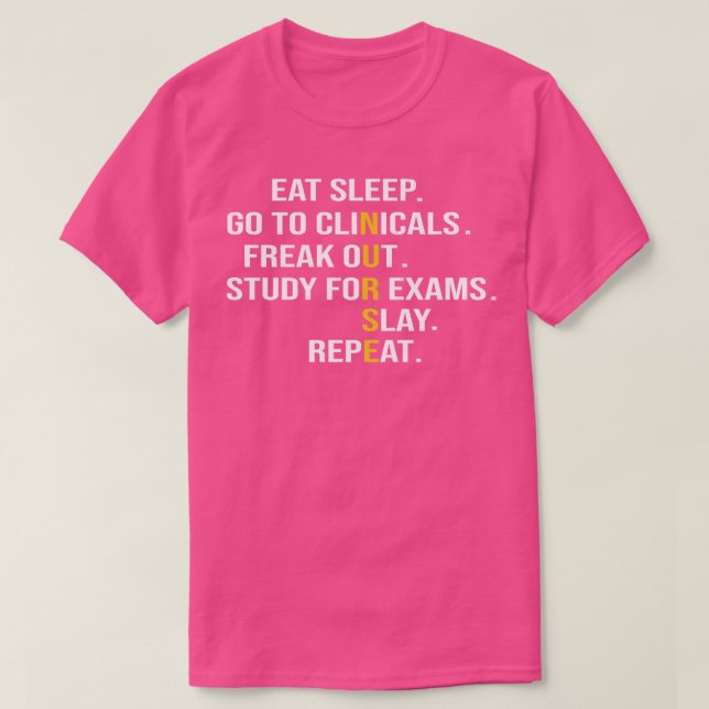 T-shirt Manger Le Sommeil Aller Cliniques Freak Out Étude  (Design devant)