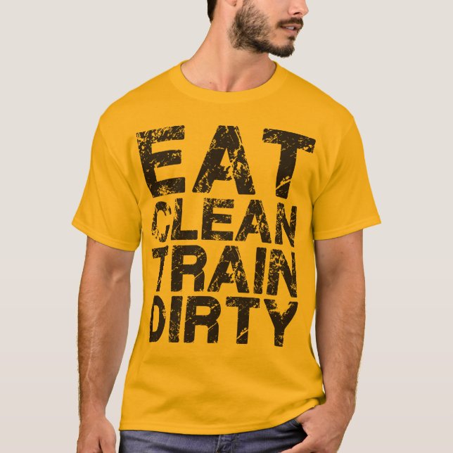T-shirt Manger le train propre sale (Devant)
