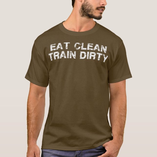 T-shirt Manger le train propre sale (Devant)