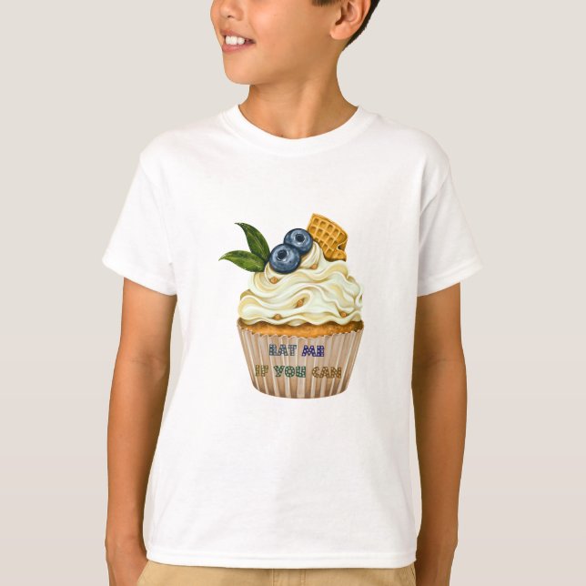 T-shirt MANGER MOI SI VOUS POUVEZ humour régime de gâteau (Devant)