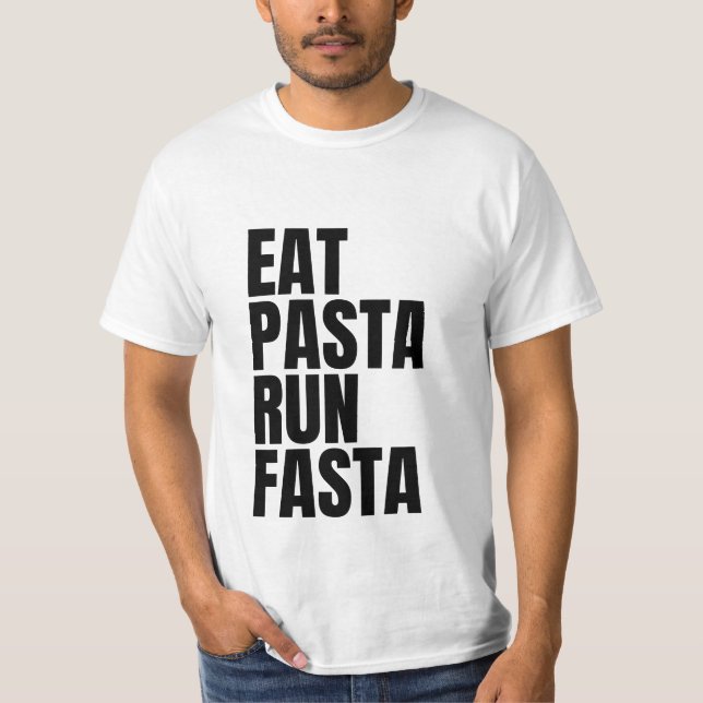 T-shirt manger pâtes à l'esta (Devant)