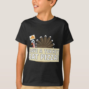 T-shirt Manger Pizza Funny Végétarien mignon dinde de Noël