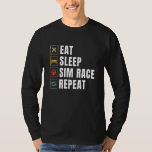 T-shirt Manger Sim Race Sim Répéter Sim Racer
