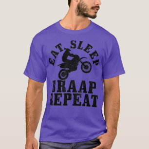T-shirt Manger Sleep Braap Répéter Funny Dirt Bike Motocro