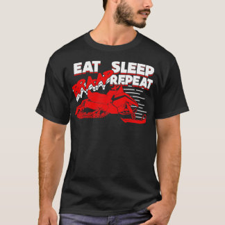 T-shirt Manger Sleep Braap Répéter Snowmobiler Cadeau