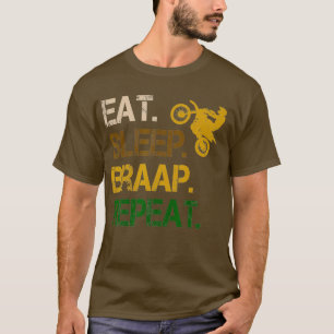 T-shirt Manger Sleep Braap Répéter Vintage Dirt Bike Cadea
