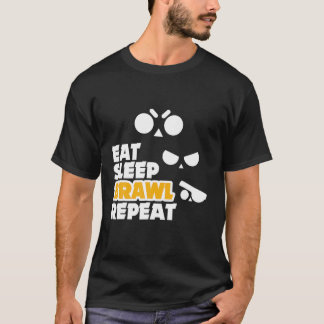 T-shirt Manger Sleep Brawl Répéter Gamer Mobile Game Brawl