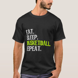 T-shirt Manger Sleep Bysketbyll Répéter Lecteur Fun Cool L