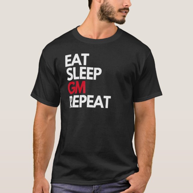 T-shirt Manger Sleep GM Répéter NFT Crypto Slang Good Morn (Devant)