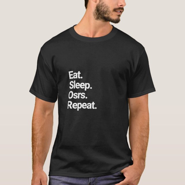 T-shirt Manger Sleep Osrs Répéter Old School Runescape Des (Devant)