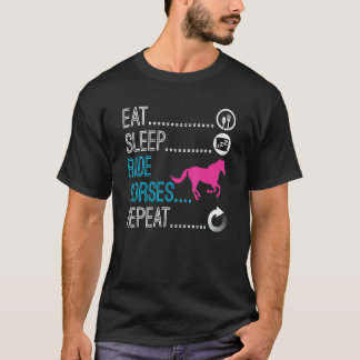 T-shirt Manger Sleep Ride Horses Répéter Horse Ride Equest