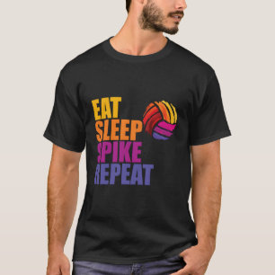 T-shirt Manger Sleep Spike Répéter Volleyball