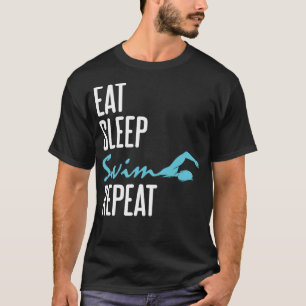 T-shirt Manger Sleep Swim Répéter Funny Swimmer