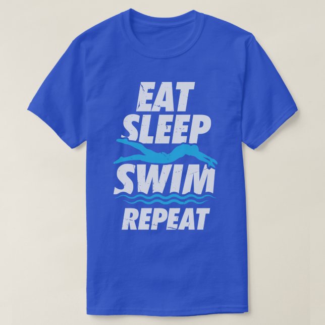 T-shirt Manger Sleep Swim Répéter nage nage Cadeau nage (Design devant)
