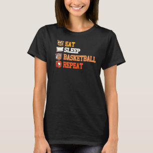 T-shirt Manger Sommeil Basket-ball Répéter Balle Ligue de